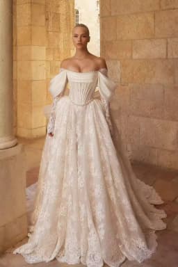 Customized Shimmering Moments Luxury Lace Wedding Dress Sexy Off The Shoulder Vintage Wedding Dress