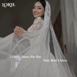 LORIE Vintage Lace Wedding Dress A-Line Appliques High Collar Flowers Bridal Gown Elegant Princess Applique Bride GownCustomized