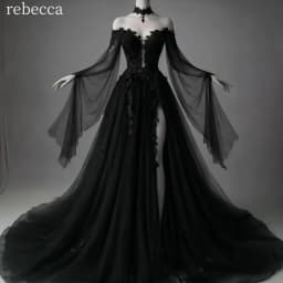 Rebecca Customized Off Shoulder Long Sleeve Prom Dress Floor-Length vestidos de noche Lace Embroidery 3D Flower Evening Dresses
