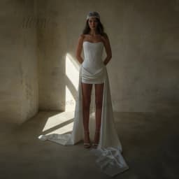 Short Civil Wedding Dress 2026 Pleated Strapless Straight Satin Mini After Party Gown Sleeveless Vestido Noiva Curto Customized