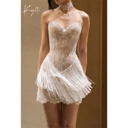 Kyoto Customized White Sweetheart Neck Appliques Wedding Dress Sleeveless vestidos de noche Mini Zip Back after party gown 2026