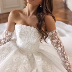 Off The Shoulder Wedding Dress Organza With Embroidery Detachable Full Sleeve Ball Gown Customized Back Lace Up Vestido De Novia