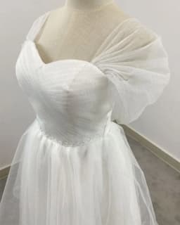 Simple Glitter Tulle Shorts Wedding Dress Off Shoulder Knee Length Short Sparkly Party Prom Ball Gowns Birthdaty Gift Custom