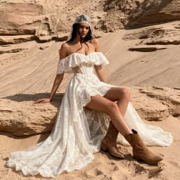 Off Shoulder Lace Wedding Dress Corset High Low Split Bridal Gown Backless Ruffle Train Desert Wedding Vestido De Novia Custom