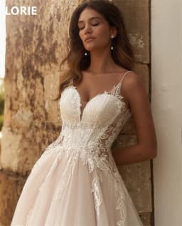 LORIE A-line Flowers Appliques vestidos de novia Wedding Dress Spaghetti Strap Bridal Gowns Sweetheart Wedding Gown Customized