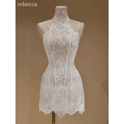 Rebecca Customized Halter Neck High Neck Prom Dress Sleeveless Lace vestidos de noche Lace Embroidery Sexy Evening Dresses 2026