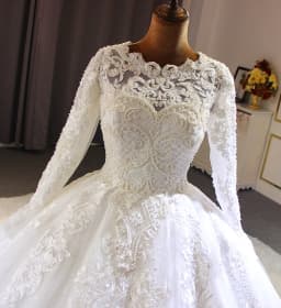 Customized Bridal Dress Muslim Wedding Dress With Full Lace Sleeves amanda novias oficial