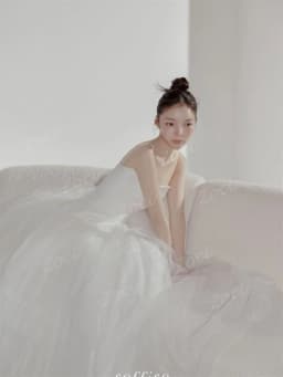 Zoci Princess Strapless Satin Tulle Korea Wedding Dresses Dropped A Line Bride Photos Shoot Dress Customized Long Wedding Gown