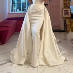 Satin Detachable Wedding Train Bridal Removable Overskirt Wasitband Front Open Formal Party Skirt Customized 2025