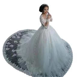 Beaded Appliques Sequins Wedding Dress Ball Gowns Long Sleeve Pleat Sweep Train Bridal Dresses Vestidos De Novia Customized