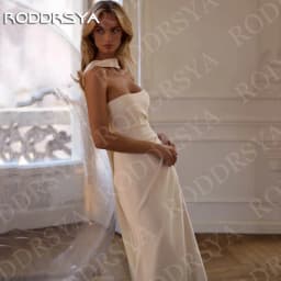 RODDRSYA Customized Mermaid Wedding Dresses for Bride Woman Elegant Side Slit Bridal Dress Strapless Sleeveless Robes De Mariée