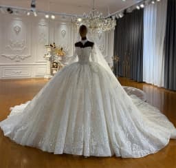 Customized Luxury Wedding Dress Amanda Novias Official New Design Strapless Elegant Bride Dress With Detachable Sleeves