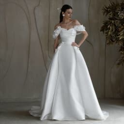 Customized Off Shoulder Sweetheart Neckline Satin Mermaid Wedding Dress Lace-up Back Floor Length Sweep Train Gown For Bride