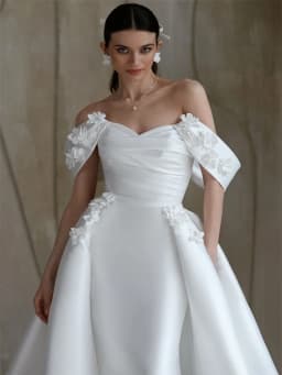 Customized Off Shoulder Sweetheart Neckline Satin Mermaid Wedding Dress Lace-up Back Floor Length Sweep Train Gown For Bride