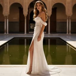Luxury Beaded Sparkly Wedding Dress For Slit Long Vestidos Novia Off Shoulder Mermaid Bridal Party Gown For Women