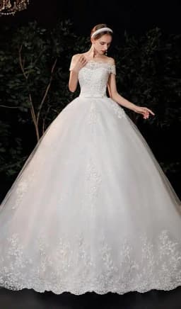 New Wedding Dress Long Sleeve Satin Lace Belt Sweep Train Ball Gown Princess Elegant Wedding Party Dress Customization