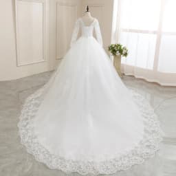 New Wedding Dress Long Sleeve Satin Lace Belt Sweep Train Ball Gown Princess Elegant Wedding Party Dress Customization