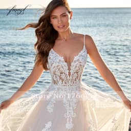 Customized A-Line Romantic Vintage Wedding Dresses Sweetheart Spaghetti Straps Vestido De Novia Appliques Delicate Bride Dress