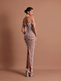 Exquisite Pearls Wedding Dresses Crystal Bridal Gowns Off Shoulder Illusion Split Mermaid Customized Bride Vestidos De Novia