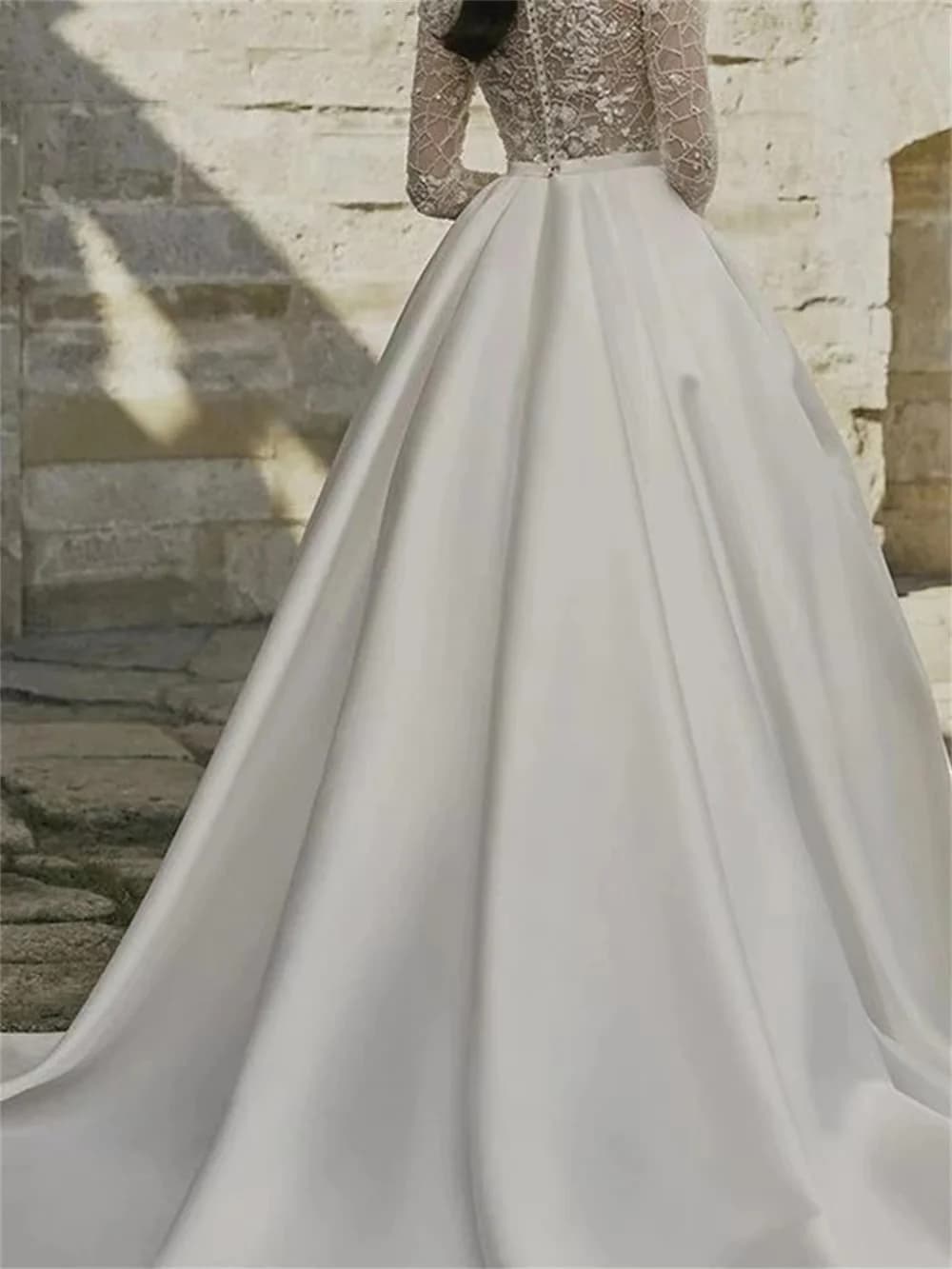 Luxury Satin Detachable Train Wedding Removable Skirt for Dresses Bridal Party Prom Overskirt Customized