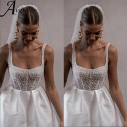 Short Wedding Dress customized Halter Neck Satin Tulle Mini Bride Dresses A-Line Beaded Elegant and Pretty Women's Dresses