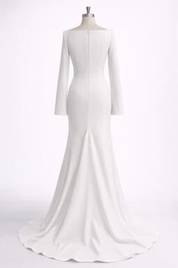 Elegant Mermaid Civil Wedding Dress 2026 Long Sleeve Women's Party Dress Modest Wedding Gown Engagement Bridal Dress Cstomized