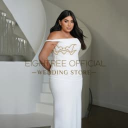 Eightree White Mermaid Wedding Dresses 2026 Off The Shoulder Sweep Train Bridal Dress Long Evening Wedding Prom Gowns Customized
