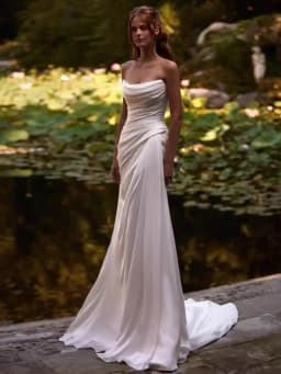 RODDRSYA Elegant Mermaid Chiffon Wedding Dresses Bride Sexy Vestidos Noivas Strapless Pleats Bridal Dress Sleeveless Customized