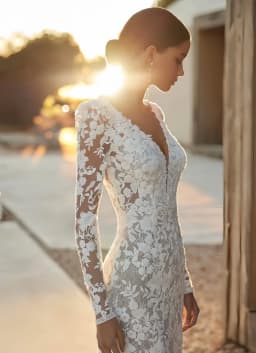Customize Sexy Wedding Dress Lace Semi-Transparent Long-Sleeved Mermaid Wedding Dress Vestidos De Novia