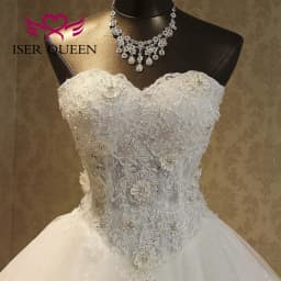 Sweetheart Neckline 2026 Wedding Dresses Customized Pearls Beaded Lace Ball Gown Wedding Dress Plus Size Bride Dress WX0093