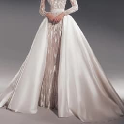 Satin Detachable Skirt Wedding Removable Train For Dresses Bow Bridal Overskirt