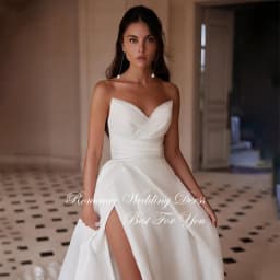 Sexy Pleat A-Line Wedding Dress 2026 V-Neck Pleat High Side Split Open Back Sleeveless Bridal Gown Vestidos De Novia Customized