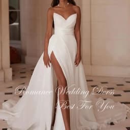 Sexy Pleat A-Line Wedding Dress 2026 V-Neck Pleat High Side Split Open Back Sleeveless Bridal Gown Vestidos De Novia Customized