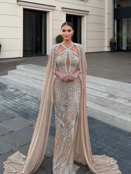 Luxurious Bespoke Straight Formal Prom Gowns Hollow Rhinestone Beaded Crystal Evening Dress for Special Occasion Customized