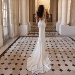 QICHE Modern Lace Mermaid Wedding Dresses Women Halter Sleeveless Appliqued Open Back Bridal Gown Vestidos De Novia Customized
