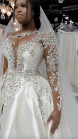 One Shoulder Lace Appliques Satin Wedding Dress For African Black Women Cathedral Train Plus Size Bridal Dress Vestido De Novia