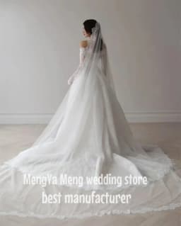ZHUISHU 2025 Off The Shoulder Lace Wedding Dresses Elegant A Line Sweap Train Bridal Gown Women Classy Bride Dresses Customized