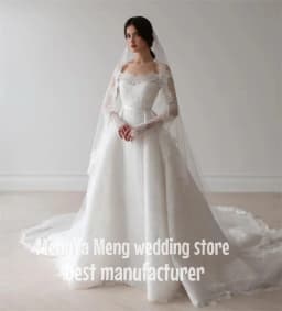 ZHUISHU 2025 Off The Shoulder Lace Wedding Dresses Elegant A Line Sweap Train Bridal Gown Women Classy Bride Dresses Customized