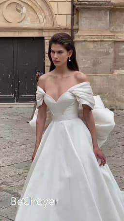 Wedding Dress 2 In 1 Bow Sleeveless Bride Gown 2027 Sweetheart Satin A-Line Customized Princess BECHOYER EL201 Vestido De Noiva
