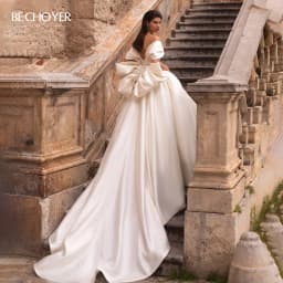 Wedding Dress 2 In 1 Bow Sleeveless Bride Gown 2027 Sweetheart Satin A-Line Customized Princess BECHOYER EL201 Vestido De Noiva