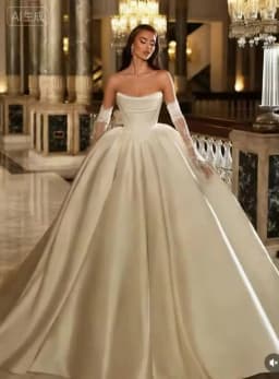 Customized Smileven Ball Gowns Princess Wedding Dresses Satin Bride Dresses Corset Vestido De Novia Satin Wedding Gowns
