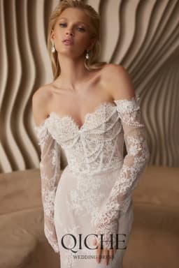 QICHE Luxury Lace Mermaid Women Wedding Dresses with Pearls 2026 Sweetheart Long Sleeves Bridal Gown Customized Brides Dresses