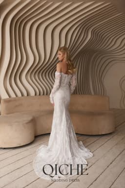 QICHE Luxury Lace Mermaid Women Wedding Dresses with Pearls 2026 Sweetheart Long Sleeves Bridal Gown Customized Brides Dresses