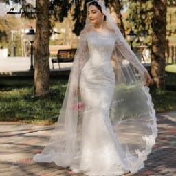 Romantic Off The Shoulder Mermaid Wedding Dress Long Sleeves Lace Applique Beaded Corset Bodice Vestidos De Novia 2026 Customize