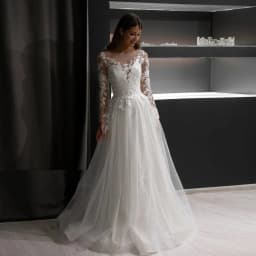 Customized New Women Wedding Dresses Long Sleeves Tulle Appliques Bridal Gowns Formal Occasion Vestido De Noiva robe de mariée