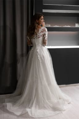 Customized New Women Wedding Dresses Long Sleeves Tulle Appliques Bridal Gowns Formal Occasion Vestido De Noiva robe de mariée