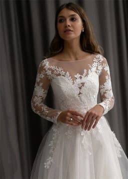 Customized New Women Wedding Dresses Long Sleeves Tulle Appliques Bridal Gowns Formal Occasion Vestido De Noiva robe de mariée