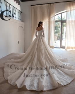 Croatia Elegant Luxurious Netting Wedding Dresses Tulle Applique Marriage For Women Appliques Vestidos De Novia Customized