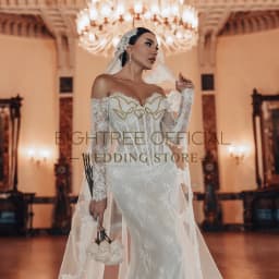 Eightree 2025 Mermaid Wedding Dresses Boho Sweetheart Long Sleeves Bridal Dress Without Veil Wedding Ball Prom Gowns Customized