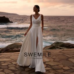 BM Bridal Bohe A-line Wedding Dresses for Woman Pleated Lace up Sleeveless Robes De Soirée Drop Shipping Plus Size Customized